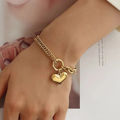 Heart Charm Bracelet – 18K Gold Plated