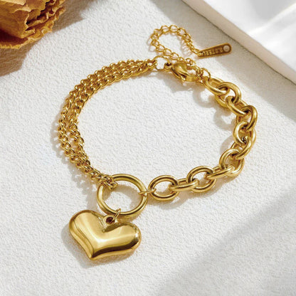 Heart Charm Bracelet – 18K Gold Plated