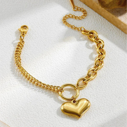 Heart Charm Bracelet – 18K Gold Plated