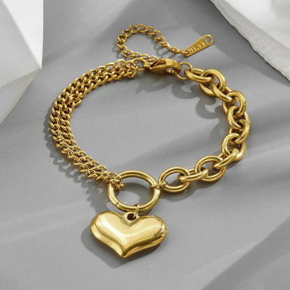 Heart Charm Bracelet – 18K Gold Plated