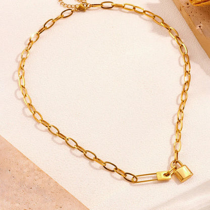Padlock Chain Necklace – 18K Gold Plated