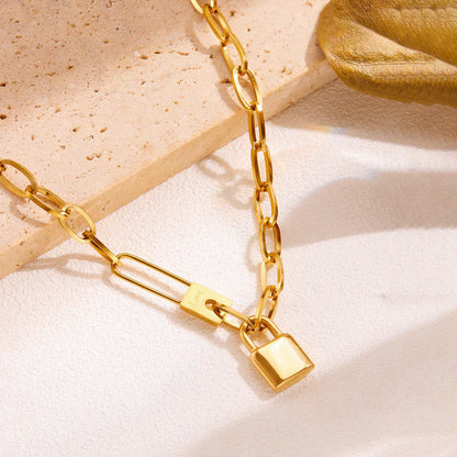 Padlock Chain Necklace – 18K Gold Plated