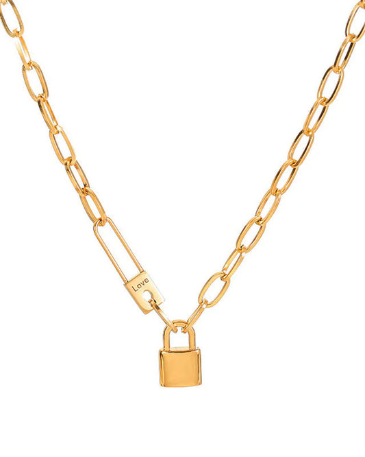 Padlock Chain Necklace – 18K Gold Plated