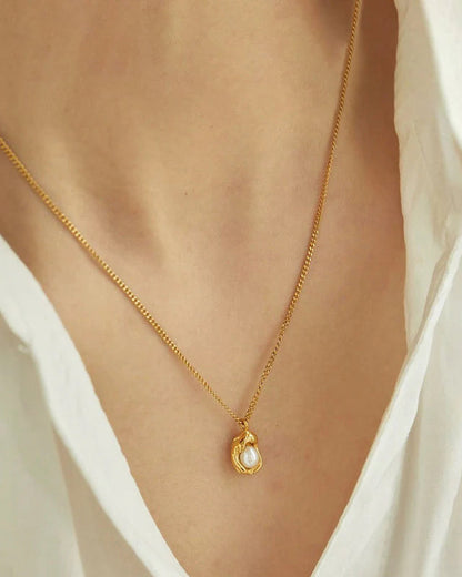 Pearl Nest Necklace – 18K Gold Plated