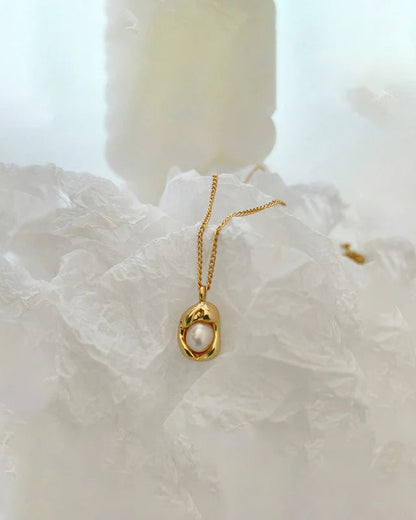 Pearl Nest Necklace – 18K Gold Plated