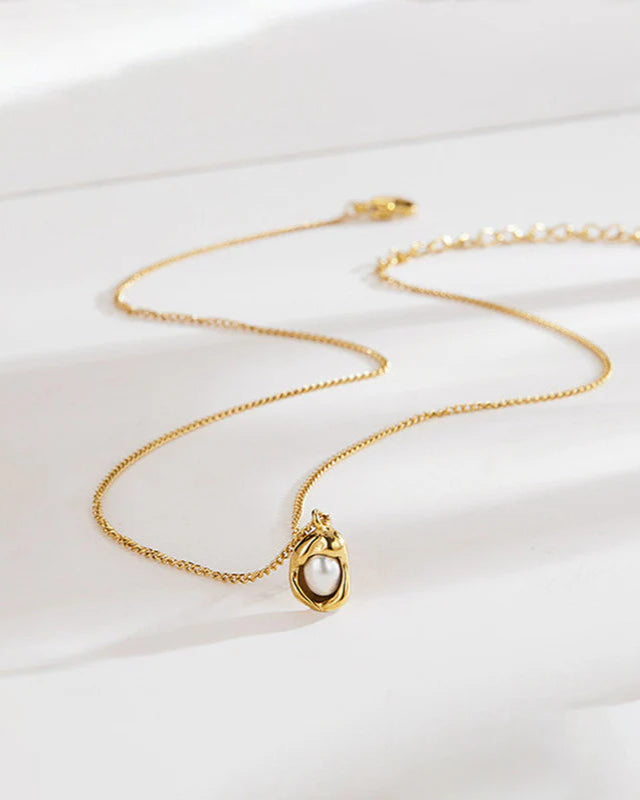 Pearl Nest Necklace – 18K Gold Plated