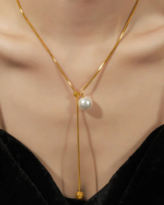 Classic Pearl Necklace – 18K Gold Plated