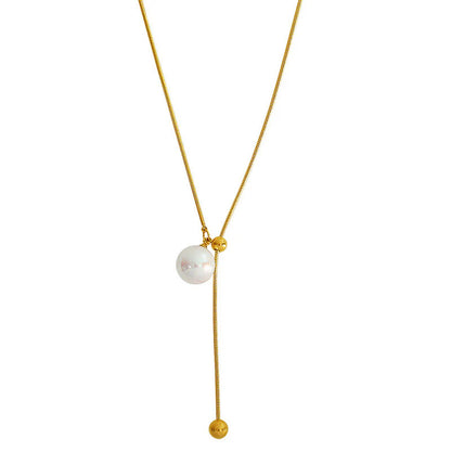 Classic Pearl Necklace – 18K Gold Plated