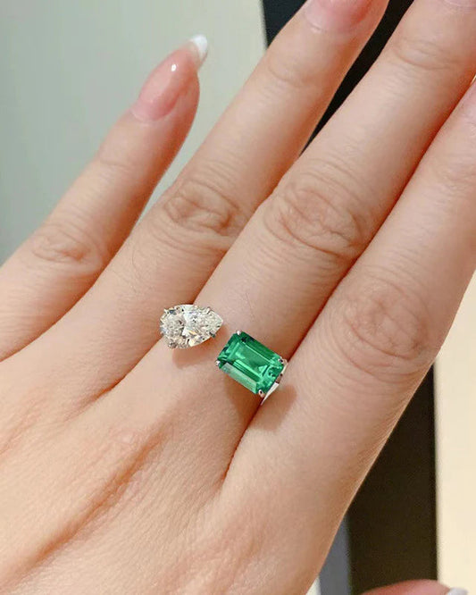 Emerald Shine Adjustable Ring – 18K Gold Plated