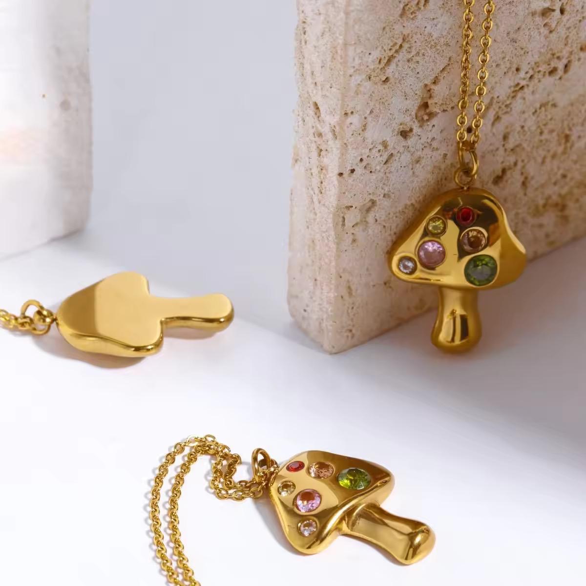 Mystic Mushroom Necklace – 18K Gold Plated