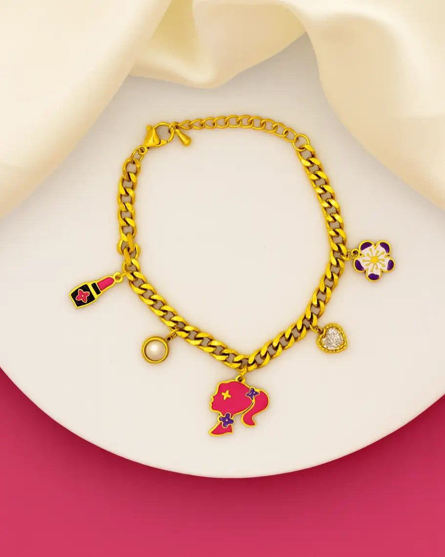 Glam Girl Charm Bracelet - 18K Gold Plated