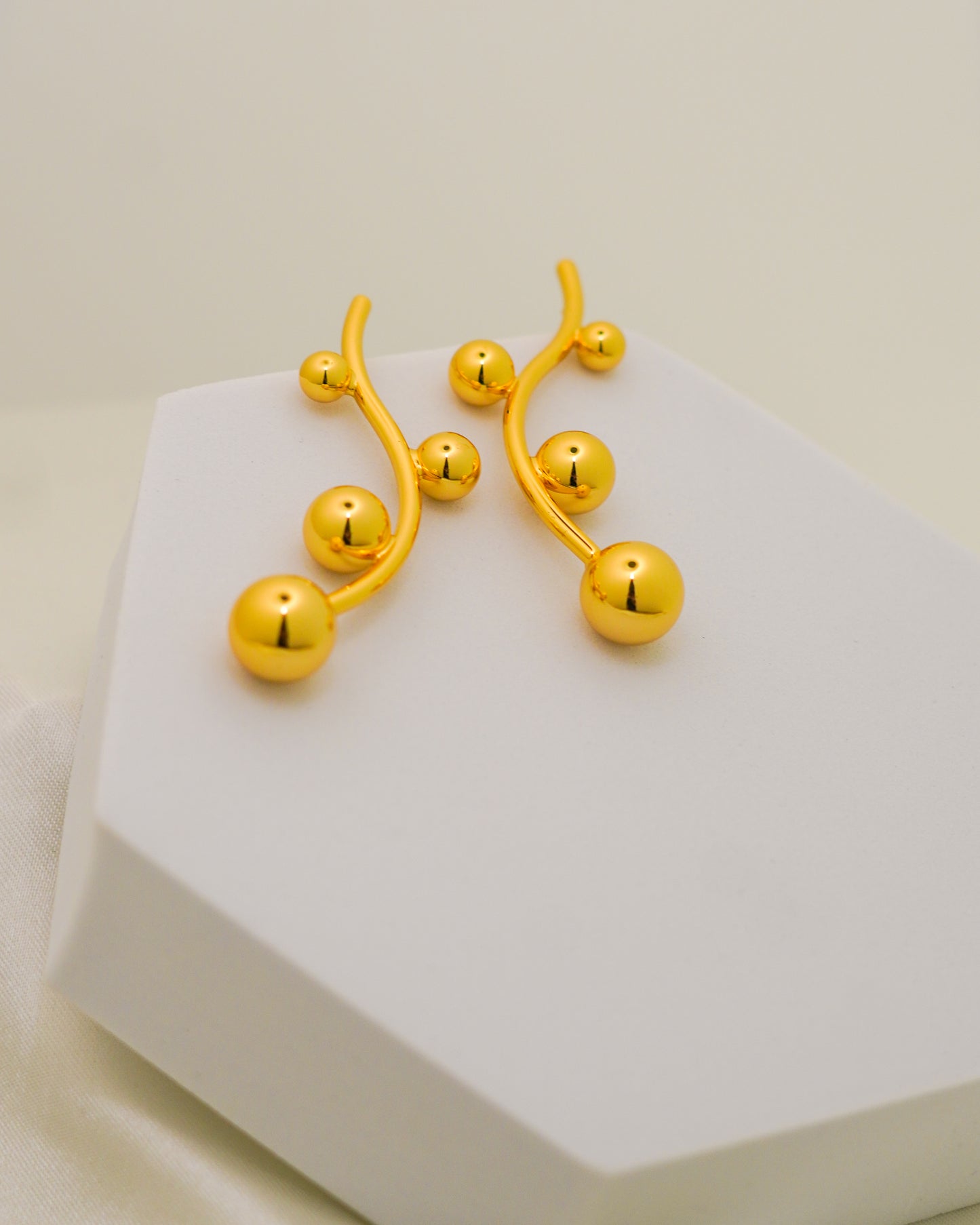 Bubble Drop Statement Earrings - 18K Gold Plated