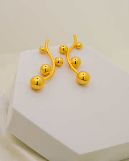 Bubble Drop Statement Earrings - 18K Gold Plated