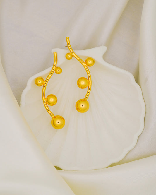Bubble Drop Statement Earrings - 18K Gold Plated