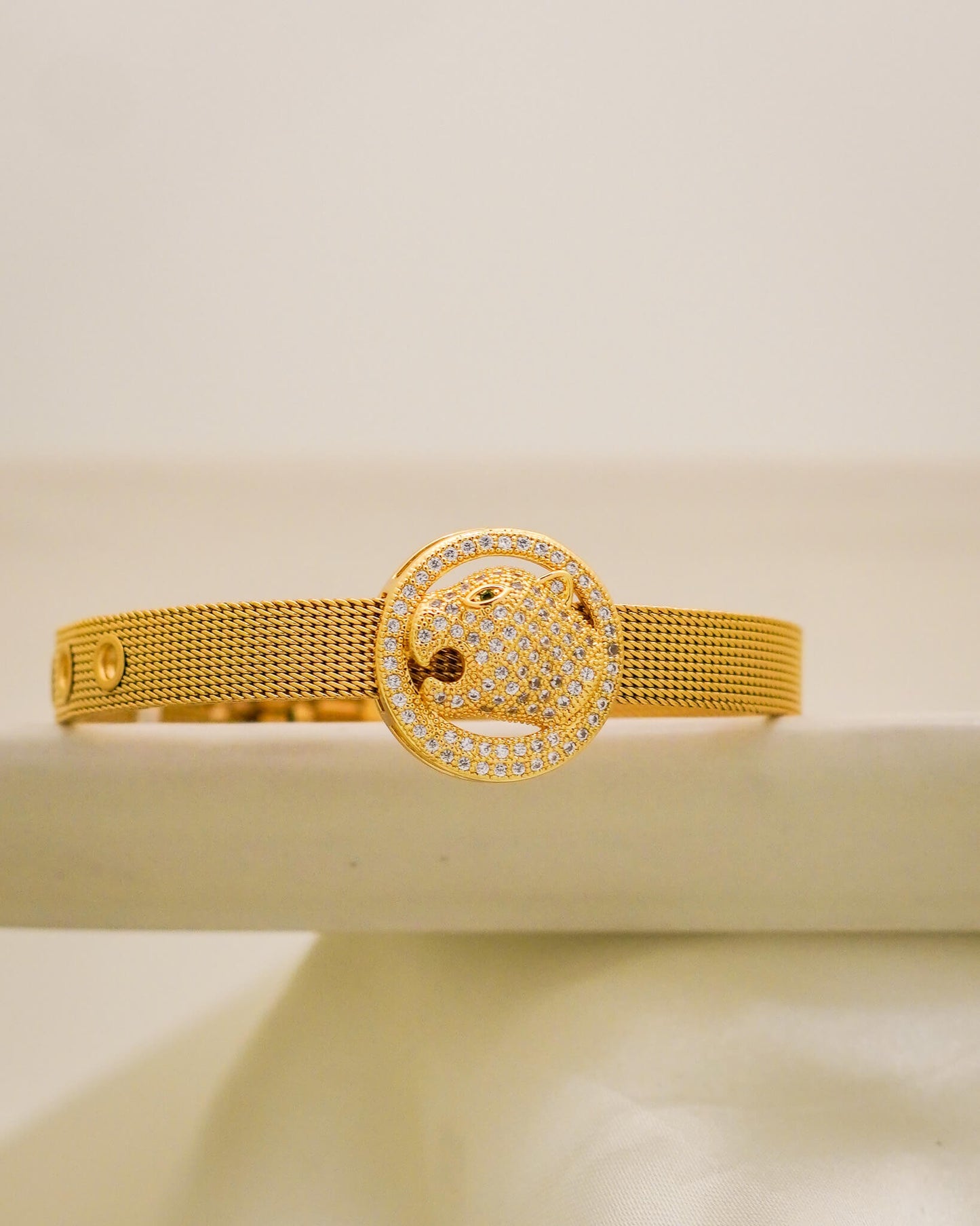 Panther Luxe Belt Bracelet – 18K Gold Plated