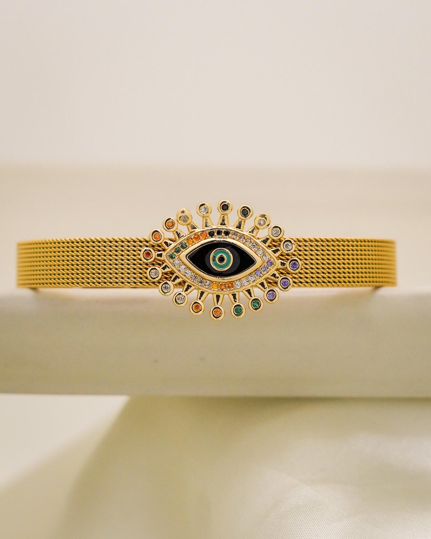 Radiant Eye Belt Bracelet – 18K Gold Plated