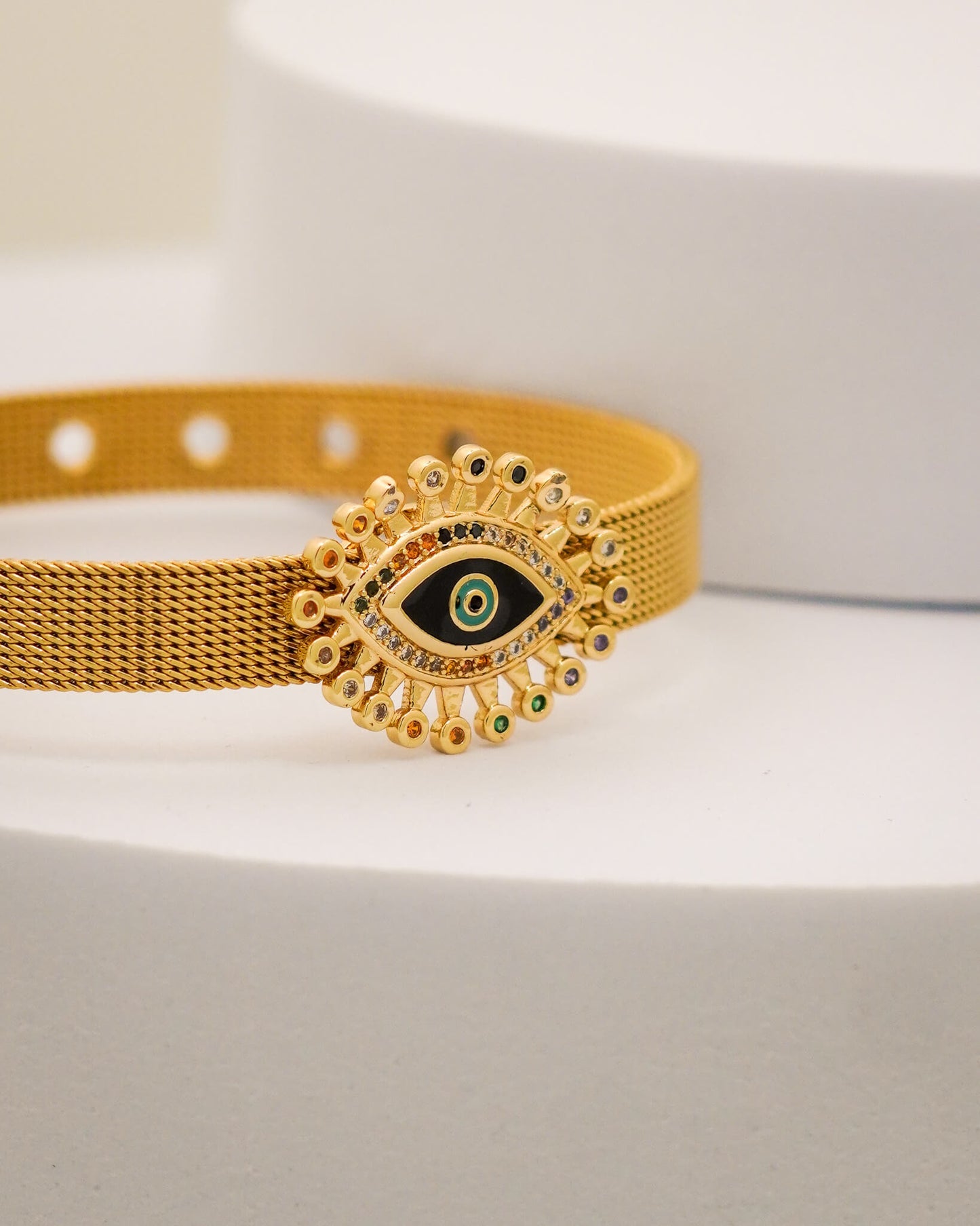 Radiant Eye Belt Bracelet – 18K Gold Plated