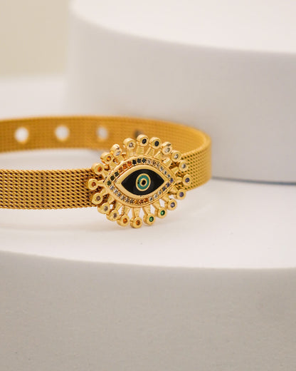 Radiant Eye Belt Bracelet – 18K Gold Plated
