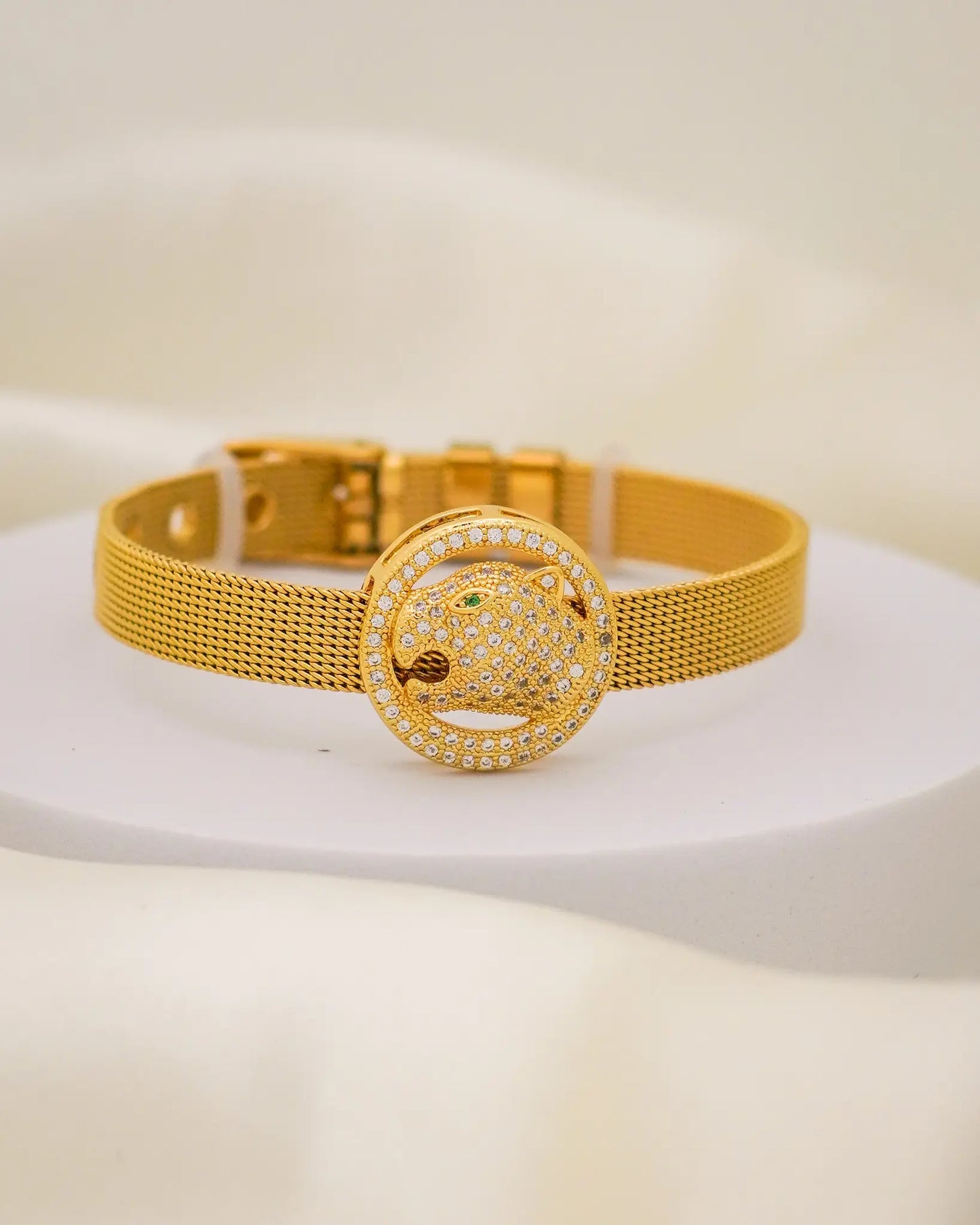 Panther Luxe Belt Bracelet – 18K Gold Plated