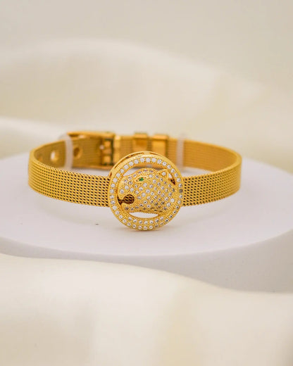 Panther Luxe Belt Bracelet – 18K Gold Plated