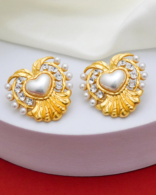 Noor Heart Earrings – 18K Gold Plated