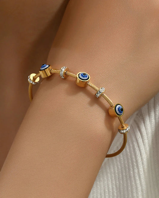 Evil Eye Charm Bracelet – 18K Gold Plated
