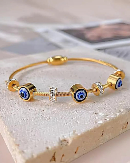 Evil Eye Charm Bracelet – 18K Gold Plated