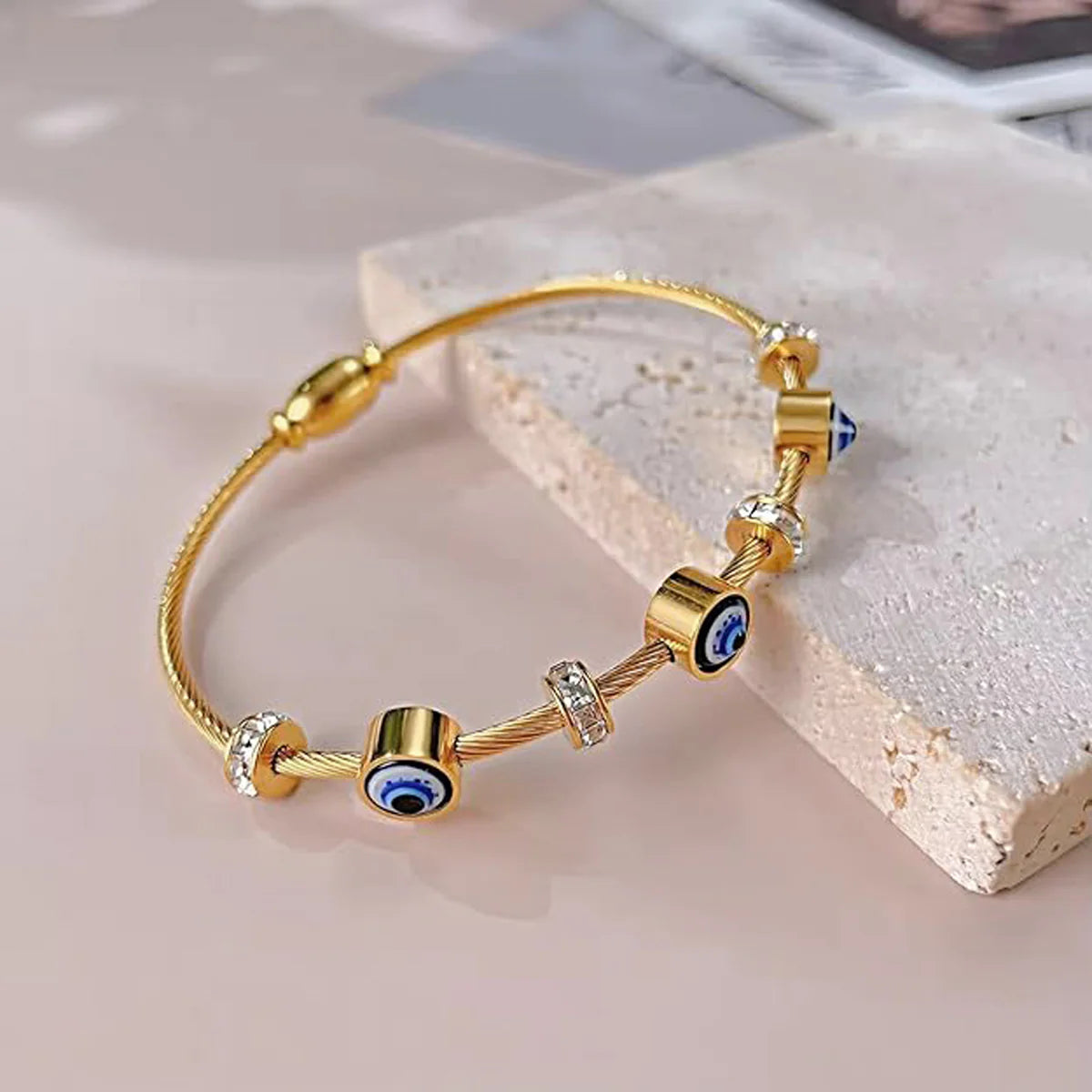 Evil Eye Charm Bracelet – 18K Gold Plated - Main Image