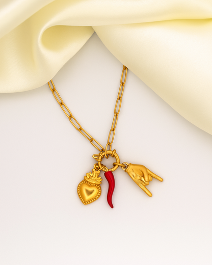 Mirchi Charm Necklace - 18K Gold Plated