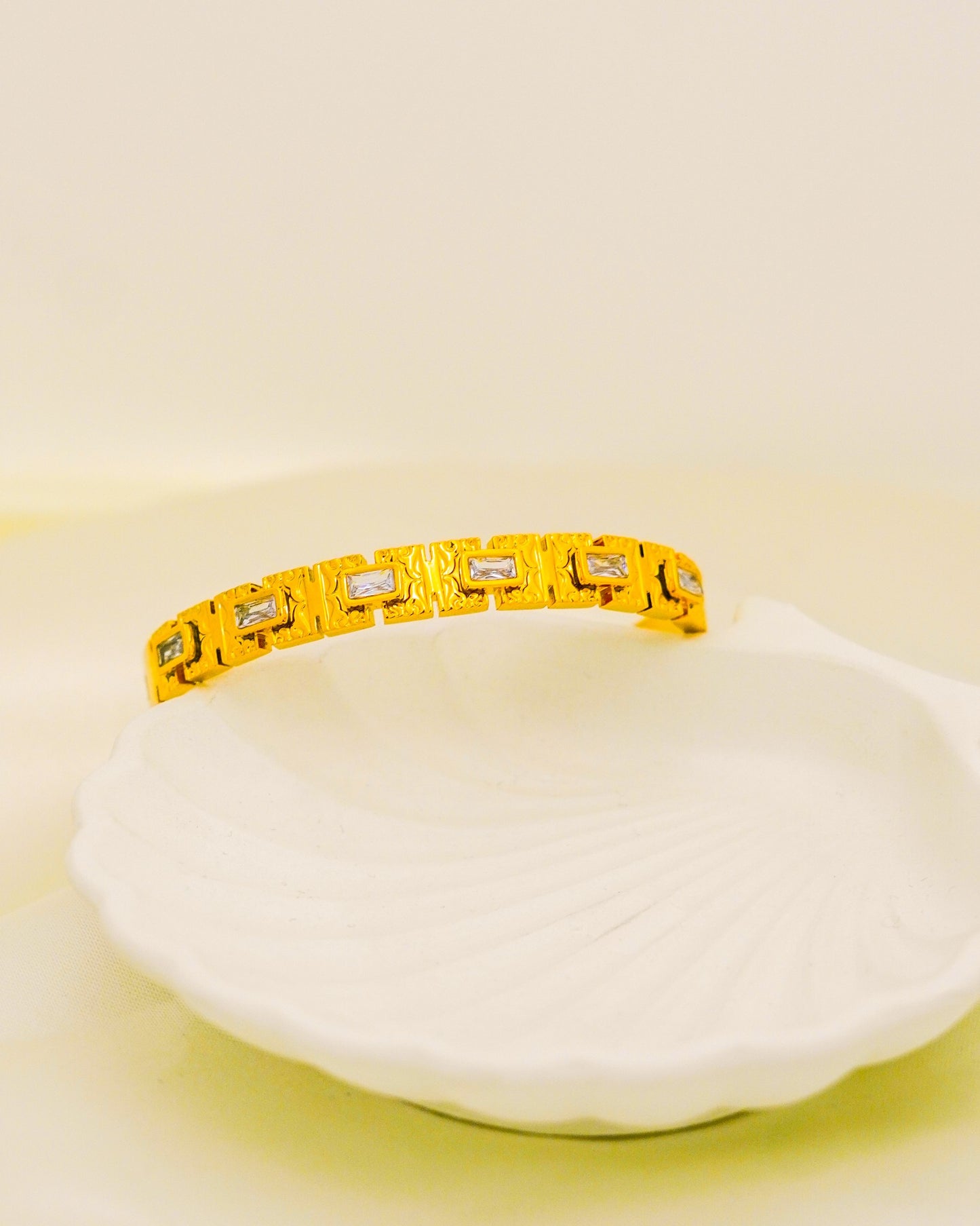 Stone Link Bracelet - 18K Gold Plated