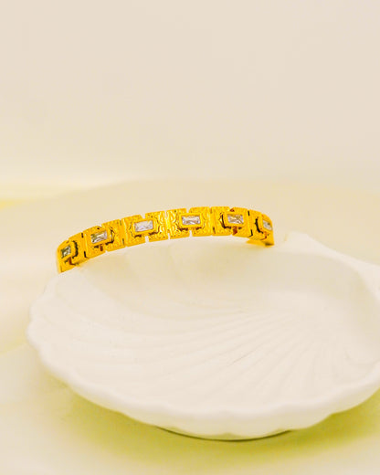 Stone Link Bracelet - 18K Gold Plated