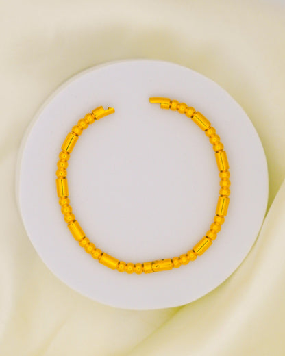Golden Beaded Bracelet - 18K Gold Plated