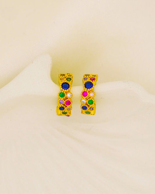Regal Bloom Hoops – 18K Gold Plated