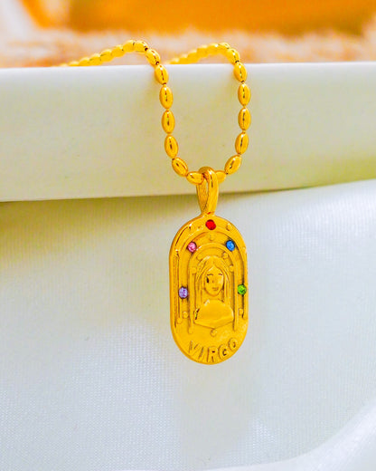 Virgo Zodiac Pendant Necklace - 18K Gold Plated