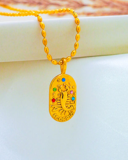 Scorpio Zodiac Pendant Necklace - 18K Gold Plated