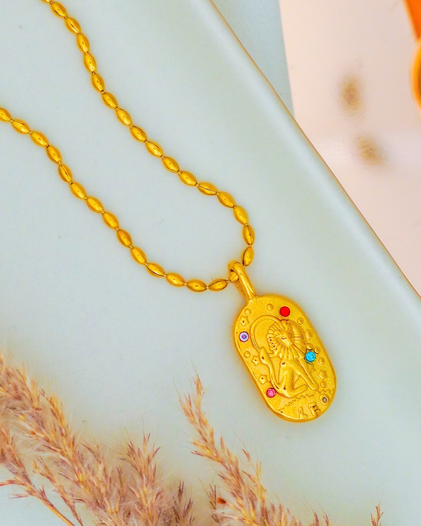 Leo Zodiac Pendant Necklace - 18K Gold Plated