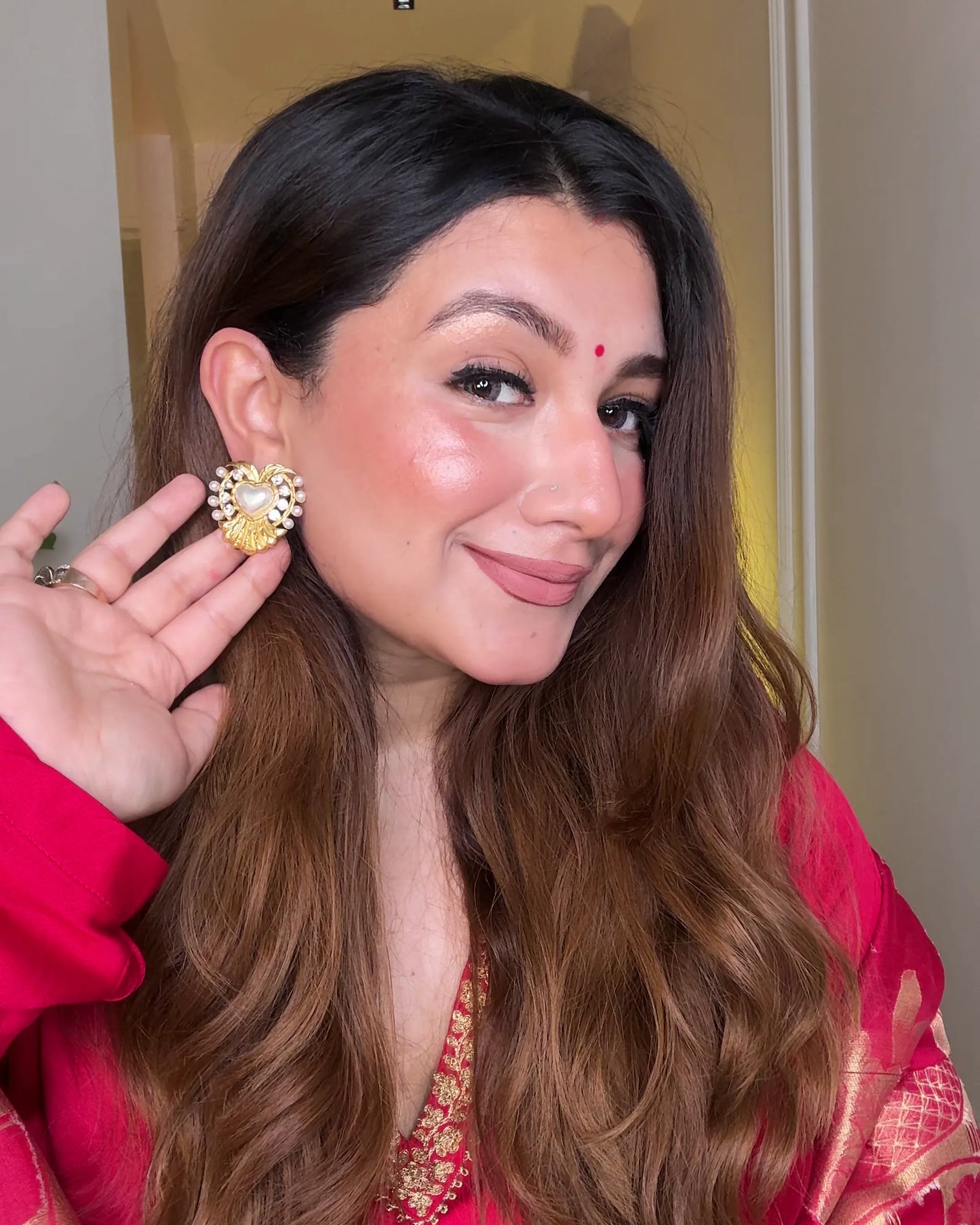 Noor Heart Earrings – 18K Gold Plated